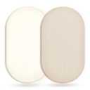 GRSSDER Stretchy Ultra Soft Fitted Bassinet Sheet 2 Pack, Universal Fit for Bassinets Baby Cradle Moses Basket Oval Rectangle Mattress Safe and Snug, Jersey Bassinet Sheets for Girls, Cream/Beige