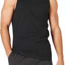 Essentials Slim-Fit Men's Tank - Casual Wear (Large, Black)