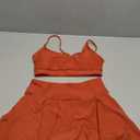 Pink Queen Women's High Waisted Bikini Set Two Piece Swimsuit Scoop Neck Spaghetti Straps Swim Skirt Bathing Suit (Burnt Orange), Size: Small