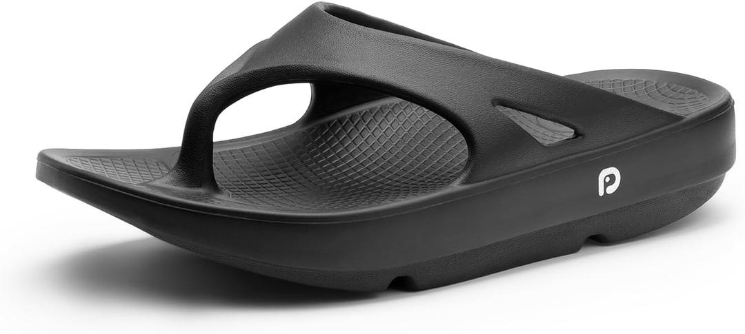 DREAM PAIRS Women's Sandals, Comfortable Arch Support Flip Flops for Summer (8, Black)