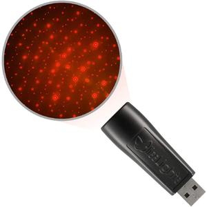BlissLights Starport USB Laser Star Projector for Game Room Decor, Bedroom Night Light, or Mood Lighting Ambiance (Red)