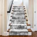 12 FT Extra Long Runner Rug for Hallway Washable, 2.6x12 Large Kitchen Floor Runners Non Slip, Entryway Runner Carpet Low Pile Stain & Fade Resistant, Abstract Gray
