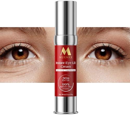 Muxmrx 30S Instant Eye Lift Cream | Temporary Eye Tightener | Smooths Wrinkles, Puffy Eyes & Eye Bags | Dual-Action Firming | PDRN Formula for Long-Term Repair, Korean Skincare, 0.71 Fl Oz