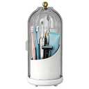 JEESA Dustproof Toothbrush Holder Organizer with Drainage, Grey
