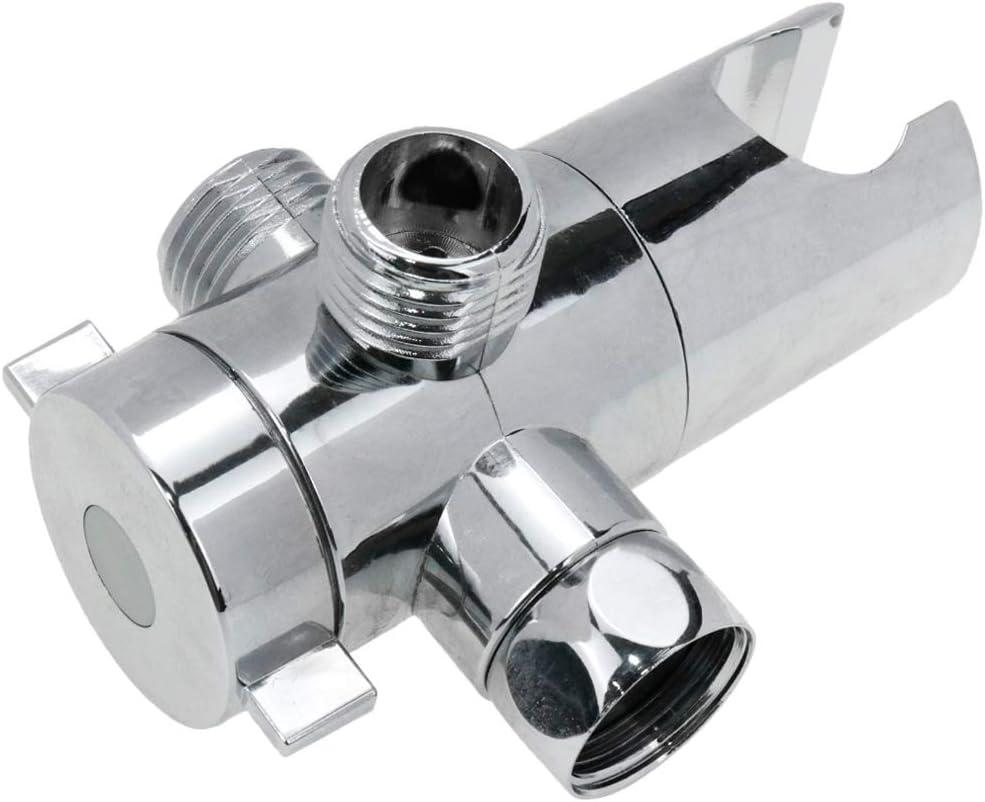 Sscon 3-Way Shower Arm Diverter Valve 1/2 Inch Universal ABS Plastic Showerhead Bracket for Bathroom 1 Pack