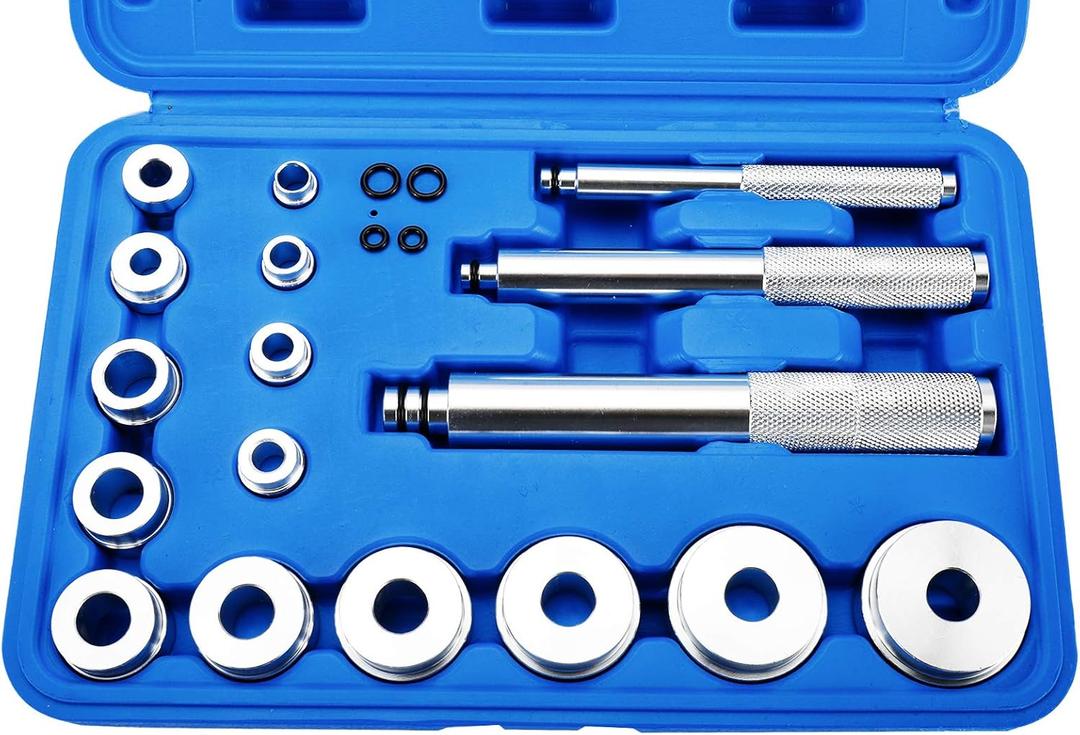 17Pcs Bearing Race Seal Driver Disc Tool Master Set Wheel Axle Bushing Installation Kit for Cars, Motorbikes