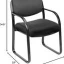 Black Guest / Visitor / Reception Area Office Chair, 23 in x 24.5 in x 34.5 in