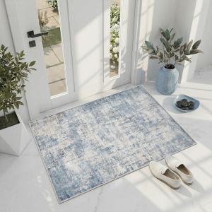 2x3 Rug for Entryway Hallway-No Slip Soft Carpets Modern Abstract Coastal Indoor Floor Stain Resistant Carpet for Bedroom Dining Room Farmhouse Nursery Home Office Blue