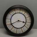 Presentime & Co. 12.6" Illuminated Farmhouse Wall Clock, Silent Battery Operated Night Light Wall Clock with Smart LED Sensor for Living Room, Bathroom, Kitchen, Home Office, Oil Rubbed Bronze Finish