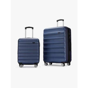 2pcs Anti-scratch ABS Hardside blue luggage Carry-On 20inch and 28inch Lightweight Spinner Suitcase