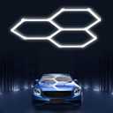 Hexagon led Lights: DIY Ceiling LED Gym Light Hexagon Garage Lights 16660LM Bigger Size for Basement Warehouse Workshop Barbershop Car Care Wash Room Auto Beauty Shop Exhibition Hall 3 Grids 6500K