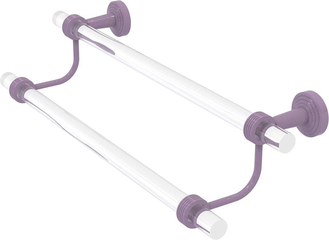Allied Brass PB-72G-18-LVN Pacific Beach Collection 18 Inch Double Towel Bar with Grooved Accents, Lavender