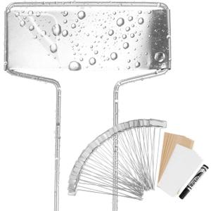 25PCS Zinc Metal Plant Tags Plant Labels with 50Pcs Labels, Rainproof PET Film & Permanent Pen, 10" Weatherproof Banner Garden Markers, Marking Protection Seedling Signs Nursery Tags
