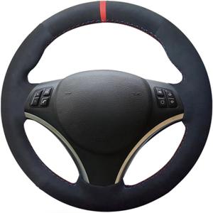 MEWANT Steering Wheel Cover Compatible with BMW E87 E81 E82 E88 E91 E92 E93 E84 E92 E92 E93 2007-2013 Hand-Stitched Steering Wheel Wrap (black suede) MEWANT Steering Wheel Cover Compatible with BMW E87 E81 E82 E88 E91 E92 E93 E84 E92 E92 E93 2007-2013 Hand-Stitched Steering Wheel Wrap (black suede)