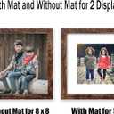 8x8 Picture Frame Rustic Brown Wood Set of 6,Display Pictures 5x5 with Mat or 8x8 Without Mat,Multi Photo Frames Collage for Wall