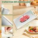 Double Sided Stainless Steel Cutting Board For Kitchen Large White Metal Chopping Board 304 Steel & Food Grade Wheat Straw Non Toxic Cutting Board For Meat And Vegetables