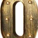 Golden Black Led Marquee Letter - Industrial, Vintage Style Number Sign for Cafe