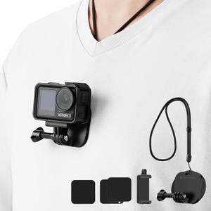 K&F Concept Magnetic Action Camera Chest Mount for GoPro Hero 13/12/11/10/9 Balck, DJI Osmo Action 5 Pro/4/3/2 and More Action Camera, POV Neck Mount with Adjustable Neck Strap Lanyards