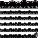 24 Pcs Magnetic Borders for Classroom Whiteboard Magnetic Strips Bulletin Board Borders School Classroom Chalkboard Trim Decorations for School Teacher Decorations(Black)