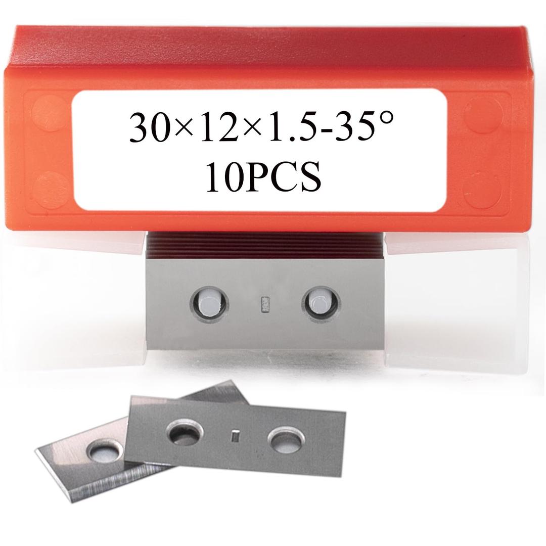 30mm Square Carbide Inserts Replacements Cutters Knives Blades 30121.5mm-35 for Flush Trim Router Bit Woodworking Spiral/Helical Planer Cutter Head or Lathe Turning 10pcs