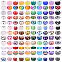 Pieces Assorted European Craft Beads Large Hole Lampwork Spacer Beads Colorful European Beads for DIY Necklace Bracelet Jewelry Making (Mix Color Style)