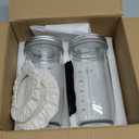 Glass Sourdough Starter Jar 2 Pack, 24 oz Wide Mouth Organic Sourdough Starter Kit with Date Marked Band, Thermometer, Cloth Cover & Metal Lid, Reusable Bread Baking Supplies, Bread Making Accessories