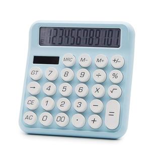 2 Pack OFFIDIX Calculator 12 Digit Large LCD Display,Basic Desktop Big Button Calculator,Dual Power Solar Calculator for Office,School,Home(Blue)
