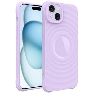 GUNPRIO Case for iPhone 14 Plus, Thin Slim Stylish Ripple Pattern Design, iPhone 14 Plus Protective Cover 6.7 inch, Purple