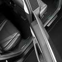 QINQINTU 10Pcs for Tesla Model Y Juniper(2025-2026) Carbon Fiber Door Sill Protector with Bumper Guard [Anti-Kick & Keep Clean] Door Sill Guard Cover for Tesla Model Y Juniper Accessories 2025 2026