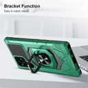 Heavy Duty Protection Case for Samsung Galaxy S22 Ultra Phone Case with Built-in Screen Protector, Military Grade Shockproof 360 Degree Metall Ring Kickstand Travel Cover Shell (Green)