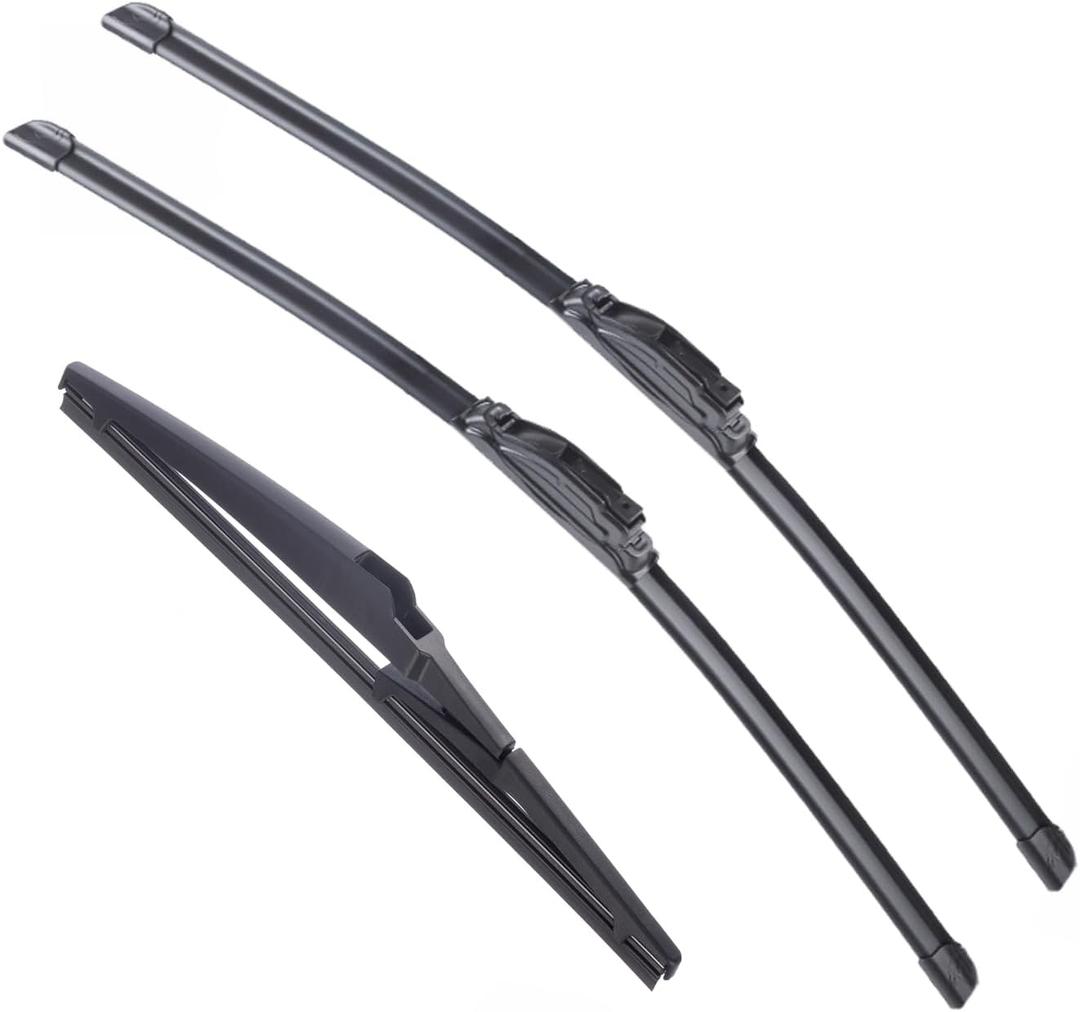 Front And Rear Windshield Wiper Blade Replacement for Mazda 5 2006-2015 Toyota RAV4 2019-2022 26"+16" Front Windscreen Wiper for U/J hook 12" Rear wiper blade