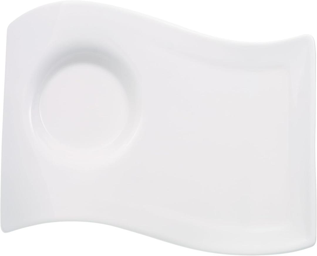 Villeroy & Boch New Wave Cafe Large Party Plate, 8.5 x 6.5 in, Premium Porcelain, White