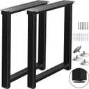 TOCRETOARE Metal Table Legs Heavy Duty, 28”H x 24”W, Metal Furniture Legs for Dining Desk Bench and Coffee Table, Industrial Black DIY Iron Bench Legs, Set of 2