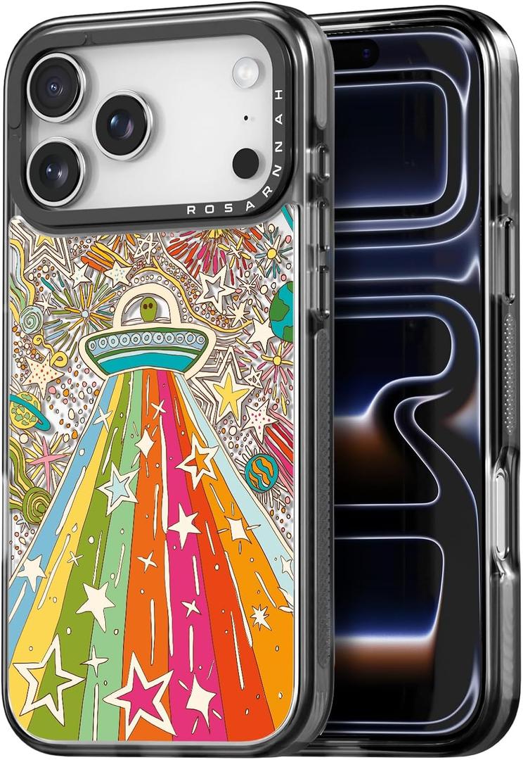 Rosarnnah for iPhone 17 Pro Case Aesthetic Black, ET Alien | Cute Funny Pattern Design for Girls Women Men, Durable Shockproof 6.3" Phone Case 6.6ft Drop Protection for Fashion Daily