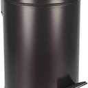 Home Basics 3 Liter Step Open Garbage Trash Can, Waste Basket Bin For Bathroom, Kitchen, Office, Bronze