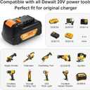 20v Max Battery Replacement for Dewalt Battery 5.0Ah with DCB112 Battery Charger Station for DCB200 DCB120