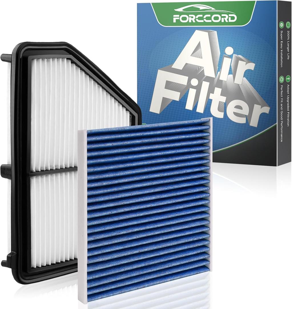 Cabin and Engine Air Filter Fit for Honda Civic (2.0L Gas) 2016-2023 2024 2025 2026 Naturally Aspirated Only Activated Carbon Cabin Filter Replacement CF11182 CA12051 Car Accessories