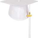Unisex Matte Preschool and Kindergarten Graduation Cap with Year Charm Tassel (White)