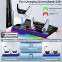Tokluck PA5/Slim/Pro Cooling Station with Auto Turbofan & 3-Level Speed, PA 5 Vertical Stand Cooling Fan Station with Controller Charger, Accessories Base Cooler Docking Station, Purple