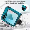 BENTOBEN for Samsung Galaxy Z Flip 6 5G Case with Ring, Heavy Duty 2 in 1 Full Body Rugged Galaxy Z Flip6 Case Girls Women Boy Men Shockproof Protection Cover for Samsung Z Flip 6 6.7, Deep Blue
