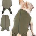 Caslfuca Dog Surgery Recovery Suit - After Spay, Abdominal Wounds Post Surgical Recovery, Anti Licking Breathable Dog Onesies for Large Pet, Alternative Bandages Cone E-Collar, Large (Back length: 17.3")