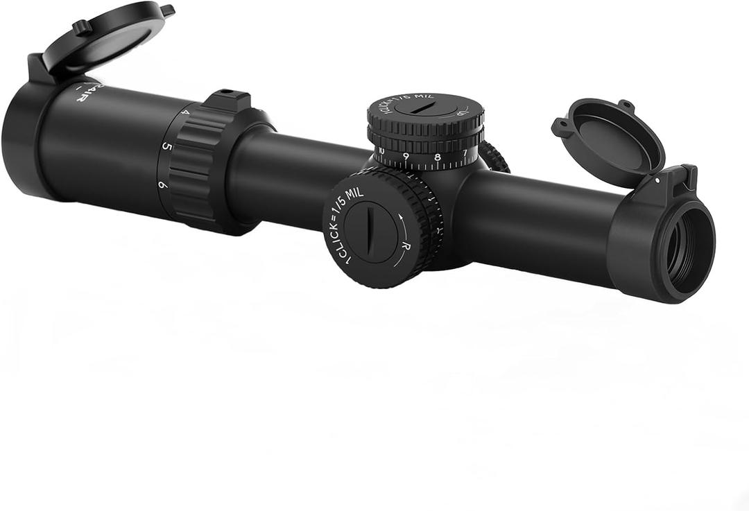1-6x24 Rifle Scope 1-10x24 LPVO Optics Hunting Scope Red and Green Illumination BDC Reticle Crosshair 24mm Lens Includes 30mm Diameter Mounts