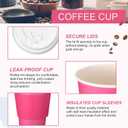 Patelai 48 Pcs 12 oz Disposable Coffee Cups with Lids and Sleeves Bulk, Insulated Hot Chocolate Paper Cup for Hot and Cold Beverage Water Juice Cocoa Tea Party Restaurants Travel Supplies (Dark Pink)