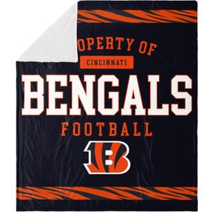 FOCO NFL Unisex-Adult NFL Team Logo Sherpa Fleece Plush Throw Blanket - 60" x 70"