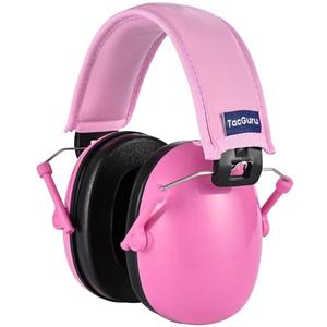 Pack of 2, TacGuru 130 Solid Color Edition, Kids Ear Protection Earmuffs, Hearing Protection for Kids, One Size for 3-16 Yr Old, Pink