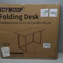 JOYMOOP 31.5" Folding Desk - Brown, No Assembly Small Foldable Desk for Home, Office, Wooden Top Folding Computer Desk for Working, Writing, Studying