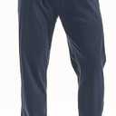 AMY COULEE Men's Cotton Yoga Pants Running Workout Lightweight Sweatpants Open Bottom Lounge Pants with Pockets (X-Large, Navy)