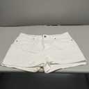 Hybrid & Company Womens Mid Rise Denim Stretchy Jean Shorts with Pockets (9, White)