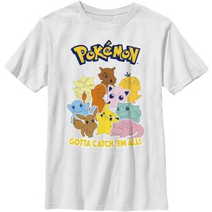 Pokemon Kids Poke Mang Boys Short Sleeve Tee Shirt (X-Small, White)