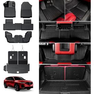 Floor Mats for 2022-2026 Acura MDX, All Weather TPE Cargo Mat with Seat Back Cover Door Sill Protectors for Acura MDX Accessories